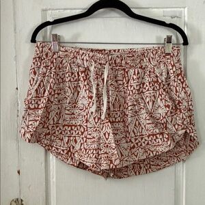 Billabong Orange Patterned Drawstring Shorts